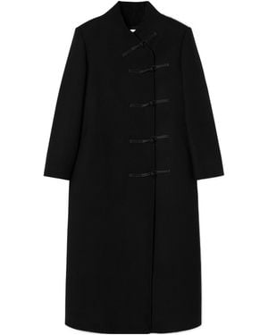 Rohe Coat With Chinese-Style Frog Closures - Black