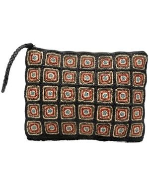IBELIV Patterned Woven Clutch Bag - Black