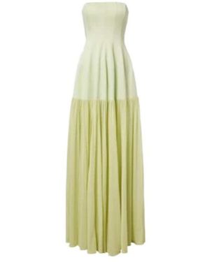 Jonathan Simkhai Sandrine Gathered Jersey Bustier Gown - Green
