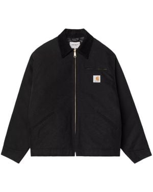 Carhartt Og Detroit Logo-Patch Zip-Up Shirt Jacket - Black