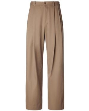 The Row Tibor Cotton And Cashmere Wide-Leg Trousers - Natural
