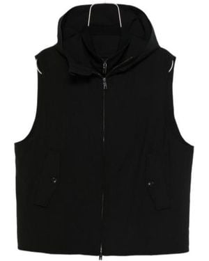 Emporio Armani Vest With Zip And Hood - Black