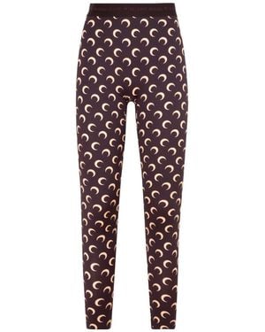 Marine Serre Stretch Printed Leggings - Red