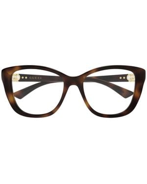 Gucci Emblem Cat-Eye Eyeglasses - White