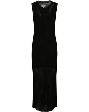 Loulou de Saison Icaria Sheer Knitted Dress - Black