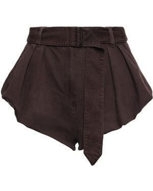 Magda Butrym Flared Denim Shorts - Brown