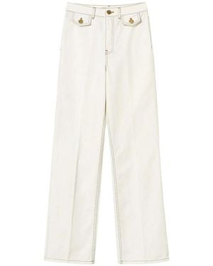 Twinset Straight-Leg Bull Denim Pants - White