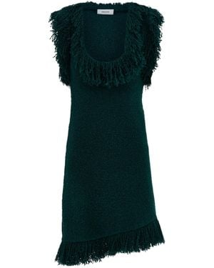 Ferragamo Mini Dress With Fringe Detail - Green