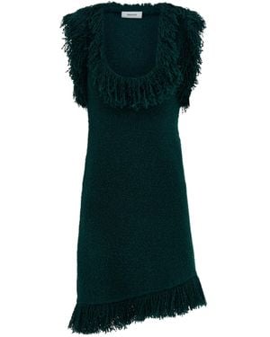 Ferragamo Mini Dress With Fringe Detail - Green