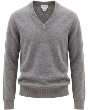 Bottega Veneta Long-Sleeve Knit Top - Grey