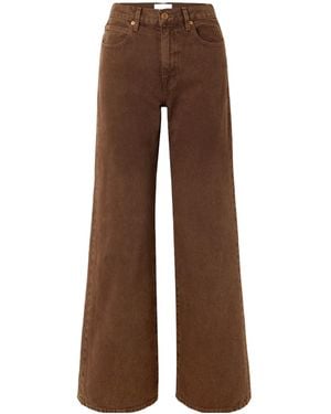SLVRLAKE Denim Grace High-Waisted Wide-Leg Jeans - Brown