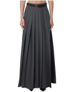Self-Portrait Pleated Maxi Skirt - Black