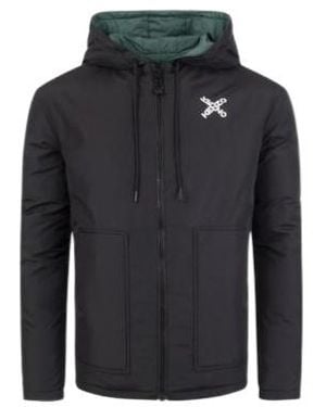 KENZO Long-Sleeved Hooded Casual Jacket - Black