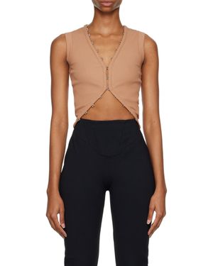 Dion Lee Ribbed Cropped Vest - Blue