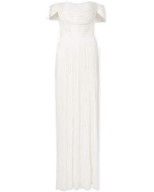 Maria Lucia Hohan Sharon Off-Shoulder Silk Gown - White