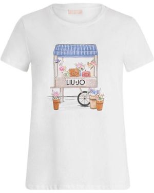 Liu Jo Embellished Crewneck T-Shirt - White