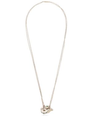 Ferragamo Ferragamo Double Gancini Pendant Necklace - White