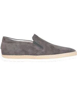 Tod's Suede Slip-On Loafers - Grey