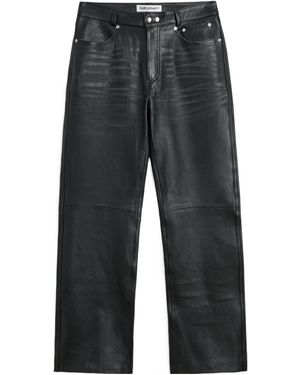 Our Legacy Carlson Straight-Leg Leather Trousers - Grey