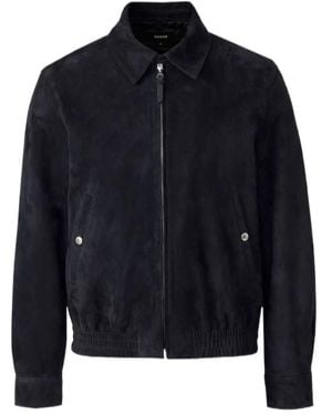 Mackage Giovanni Su Suede Bomber Jacket - Blue
