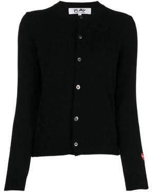 COMME DES GARÇONS PLAY X The Artist Invader Pixelated-Appliqué Cardigan - Black