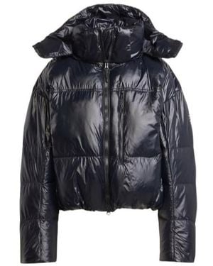 adidas By Stella McCartney Truenature Wind Resistant Synthetic Fill Long Sleeve Short Puffer Jacket - Black