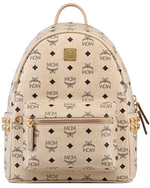 MCM Stark Side Studs Backpack - Natural