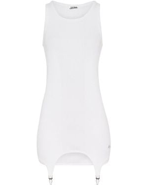 Jean Paul Gaultier Ribbed Mini Dress - White