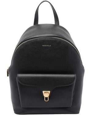 Coccinelle Logo Printed Backpack - Black
