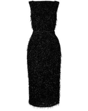 Erdem Lurex Fil Coupé Midi Dress - Black