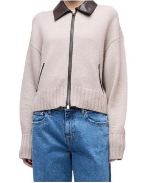 Jonathan Simkhai High-Collar Wool Jacket - Blue