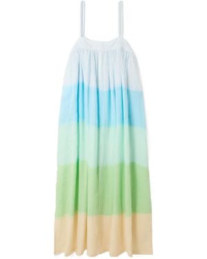 lemlem Cotton-Gauze Midi Dress - Blue