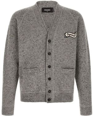 DSquared² Long-Sleeve Single-Breasted Cardigan - Gray