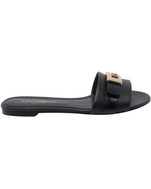 Dolce & Gabbana Logo Plate Slides - Black