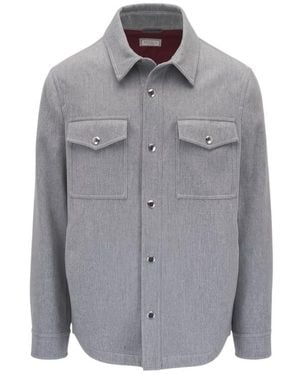 Brunello Cucinelli Long-Sleeved Casual Jacket - Gray