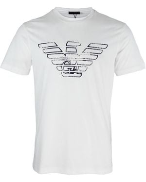 Emporio Armani Logo-Print Cotton T-Shirt - White