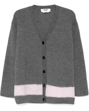 MSGM V-Neck Cardigan - Gray