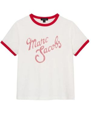 Marc Jacobs Marc Logo Ringer Femme T-Shirt - Pink