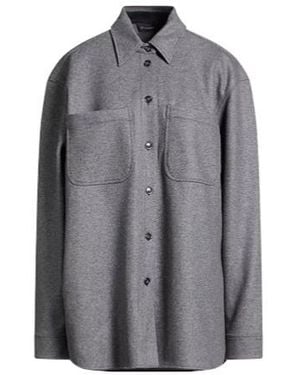 Max Mara Solidcolor Wool Shirt Jacket - Grey