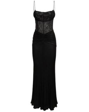 Alessandra Rich A Plain Lace Knitted Dress - Black