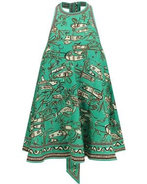 ALÉMAIS Fish Sticks Mini Dress - Green