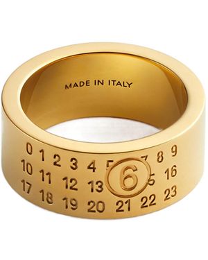 MM6 by Maison Margiela Numeric Minimal Signature Ring - Metallic