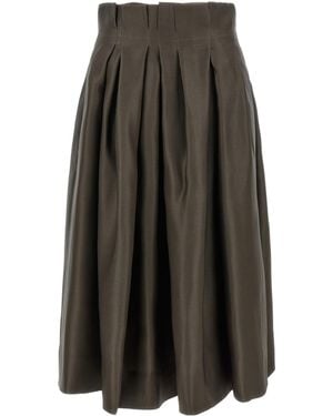 KHAITE Pleated Skirt - Gray