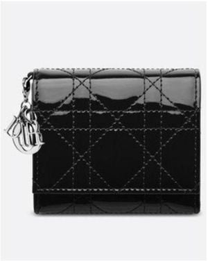 Dior Lady Lotus Wallet - Black