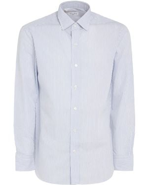 Salvatore Piccolo Striped Long-Sleeved Shirt - White
