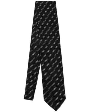 Destin Pinstriped Tie - Black
