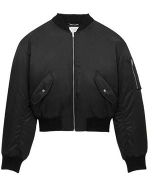 Saint Laurent Zip-Up Bomber Jacket - Black