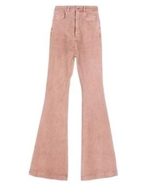 Rick Owens Elastic Denim Flared Pants - Pink