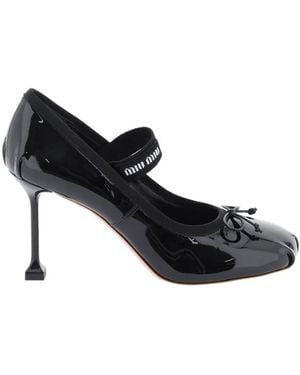 Miu Miu Round-Headed High Heels - Black