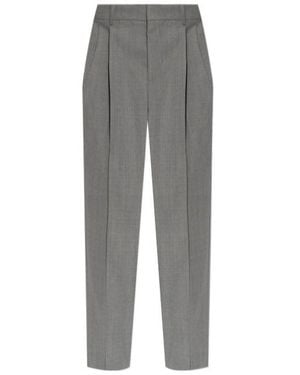 Victoria Beckham Drop-Waist Straight-Leg Trousers - Grey